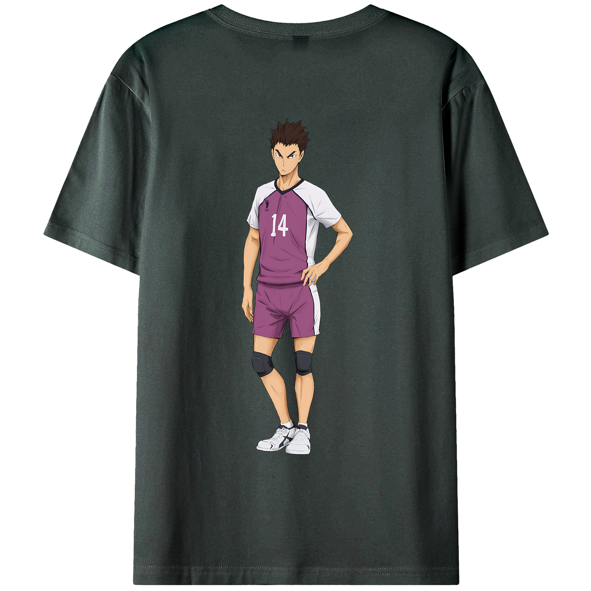 （画像用） ハイキュー!! Haikyu!! 綿100％ メンズ半袖Tシャツ（バックプリント） 通気性